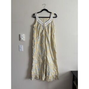 Soft Surroundings Nightgown Lounge Dress Petite Medium Floral‎ Bird